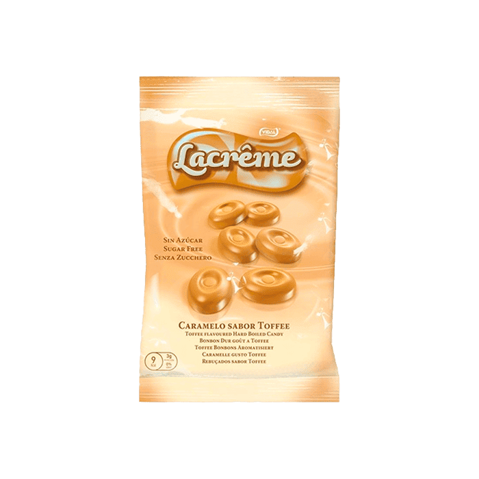 La Crême Caramelo sabor Toffee sin azúcar VIDAL Bolsa 300 uds - Distribución Mayorista