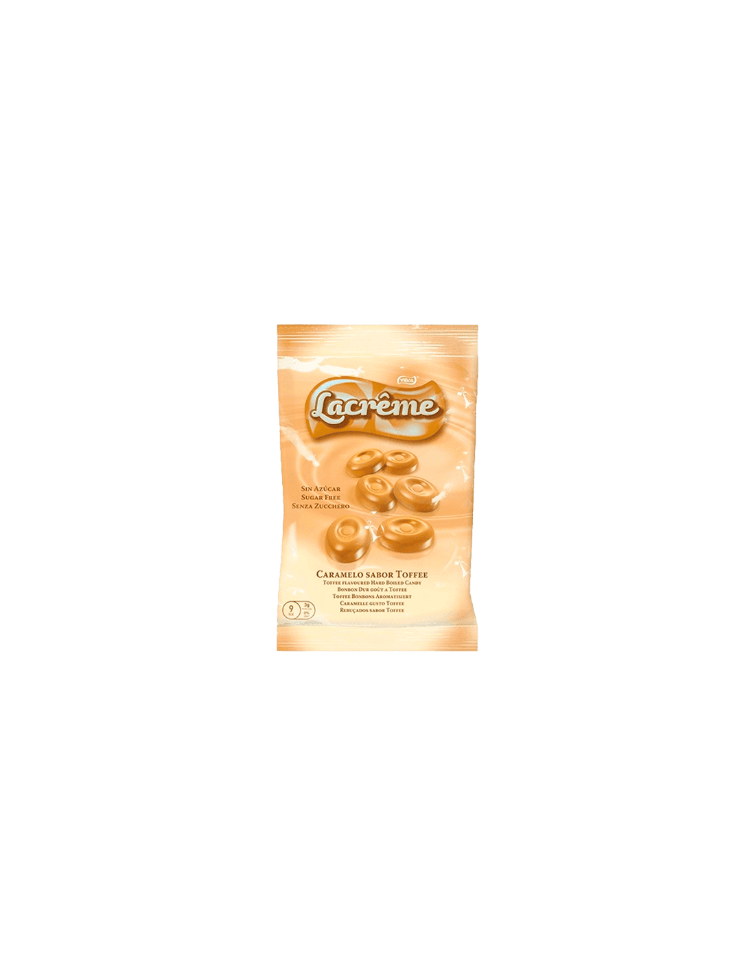 La Crême Caramelo sabor Toffee sin azúcar VIDAL Bolsa 300 uds - Distribución Mayorista