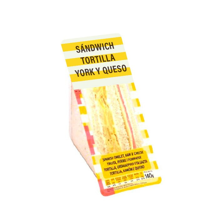 Sanduíche Tortilla, York e Queijo 140g-Distribución Mayorista