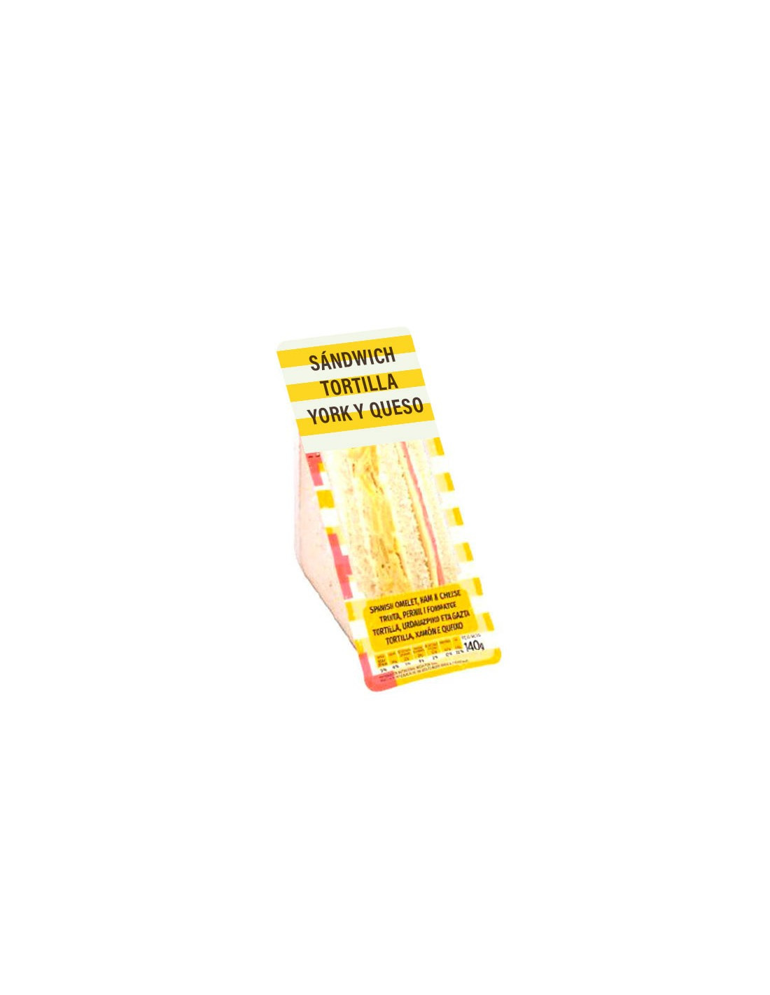 Sanduíche Tortilla, York e Queijo 140g-Distribución Mayorista