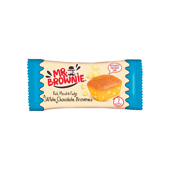 Brownie Chocolate Blanco 50g Mr Brownie - Distribución Mayorista
