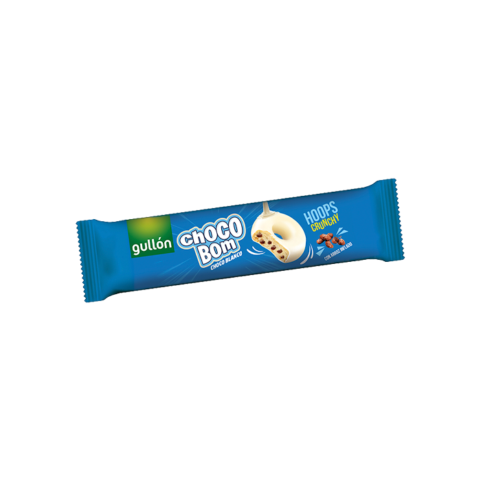 Chocobom Hoops Blanco 128g Gullón - Distribución Mayorista