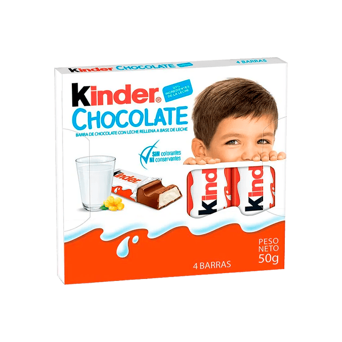 Barrita Kinder Chocolate 12,5g T4-Distribución Mayorista
