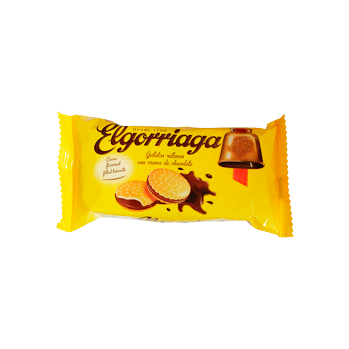 Galletas rellenas de chocolate 60g Elgorriaga-Distribución Mayorista