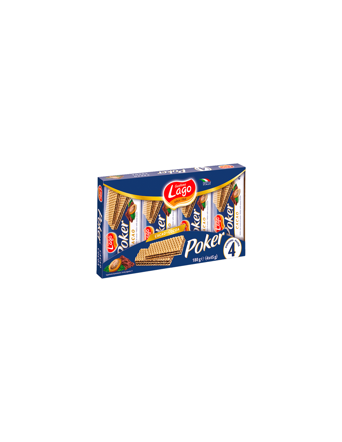 Poker Cacao 4x45g Gastone Lago - Distribución Mayorista