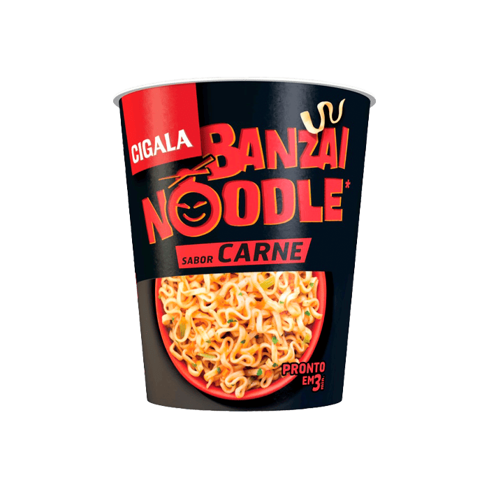 Fideos Orientales Carne Banzai Noodle Cigala 67g  - Distribución Mayorista