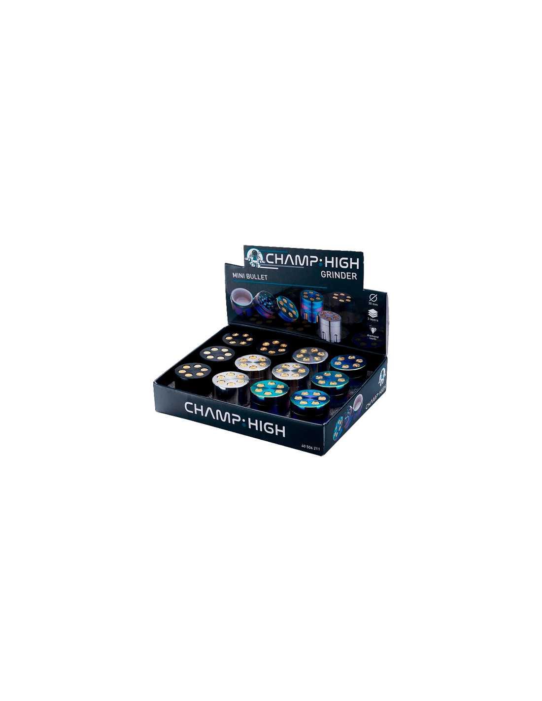 Grinder Metal 3 partes 3cm Champ High - Distribución Mayorista