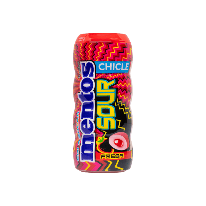 Mentos Sour Gum Fresa 30g - Distribución Mayorista