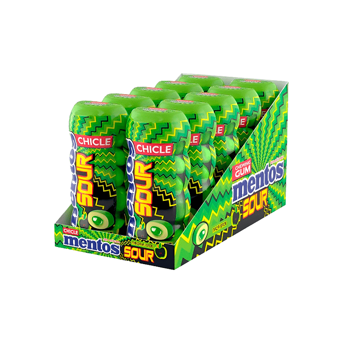 Mentos Sour Gum Manzana Verde 30g - Distribución Mayorista