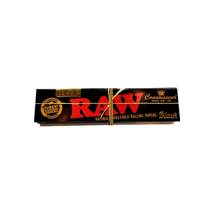 Raw Connoisseur King Size Slim + Tips Black - Distribución Mayorista