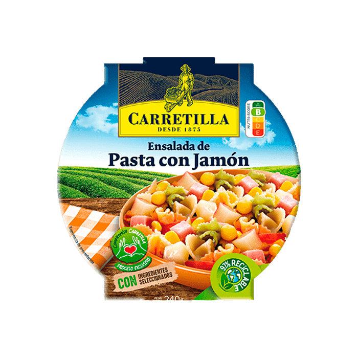 Ensalada Pasta con Jamón 240g Carretilla-Distribución Mayorista