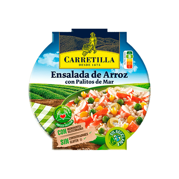 Ensalada Arroz con Palitos de mar 240g Carretilla-Distribución Mayorista