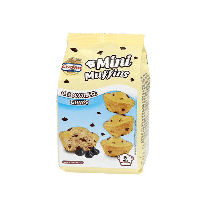 Mini Muffins Chips Chocolate 70g Codan - Distribución Mayorista