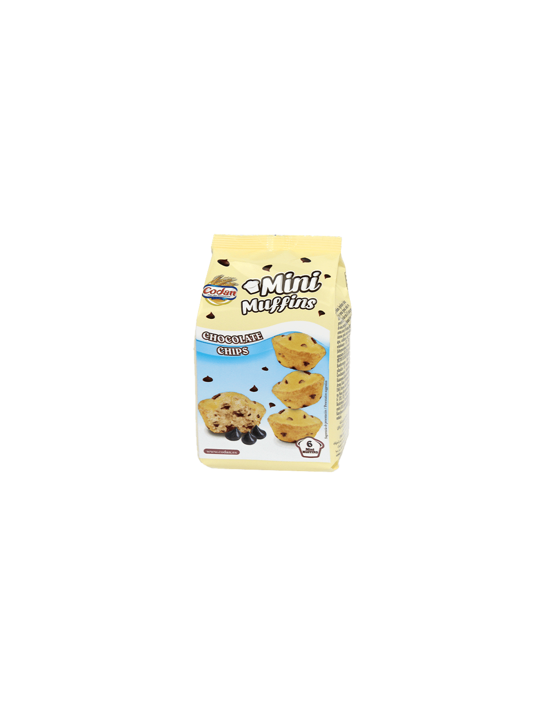 Mini Muffins Chips Chocolate 70g Codan - Distribución Mayorista