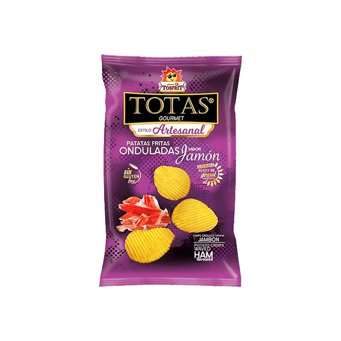 Totas Gourmet Onduladas Jamón 30g Tosfrit-Distribución Mayorista