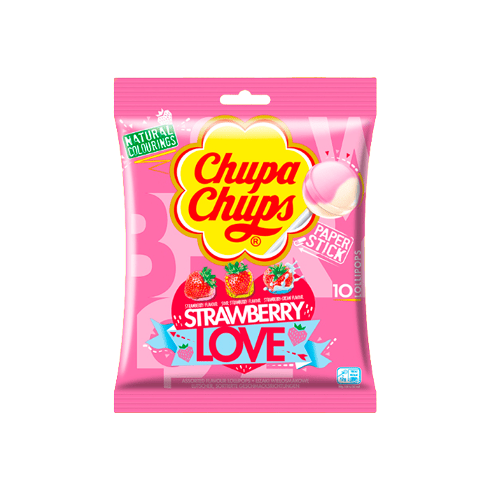 Chupa Chups Strawberry Love 120g-Distribución Mayorista