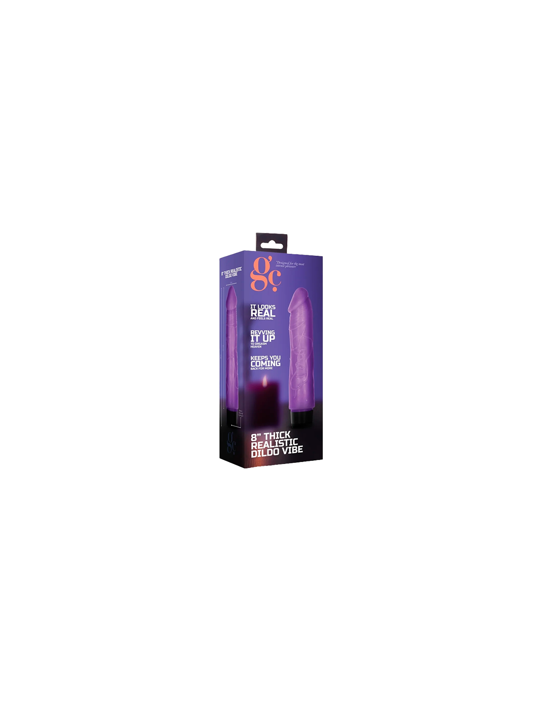 Vibrador 8" Thin Realistic Dildo Vibe Lila-Distribución Mayorista