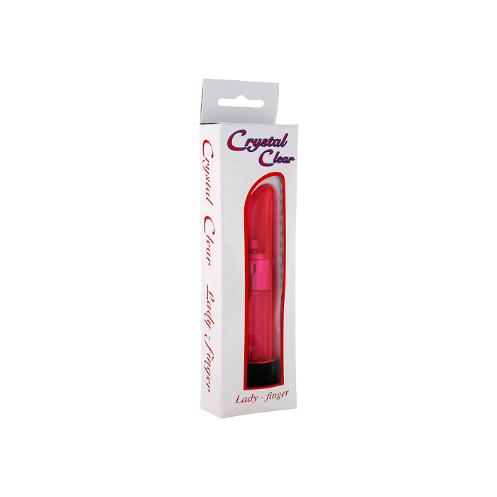 Vibrador Crystal Clear LadyFinger Rosa-Distribución Mayorista