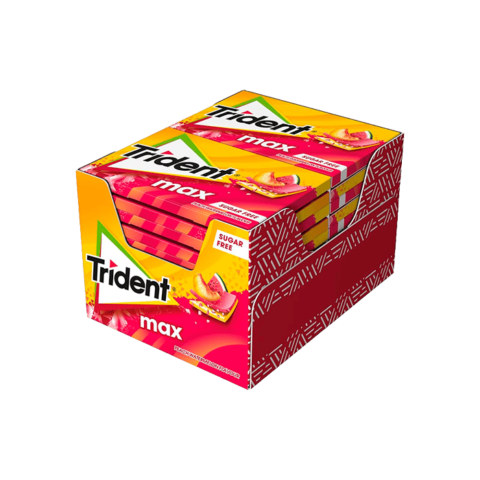 Trident Max Feuille Pêche/Pastèque-Distribución Mayorista