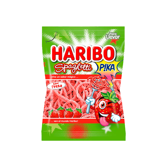 Spaghetti Fraise Pika 75g Haribo - Distribución Mayorista