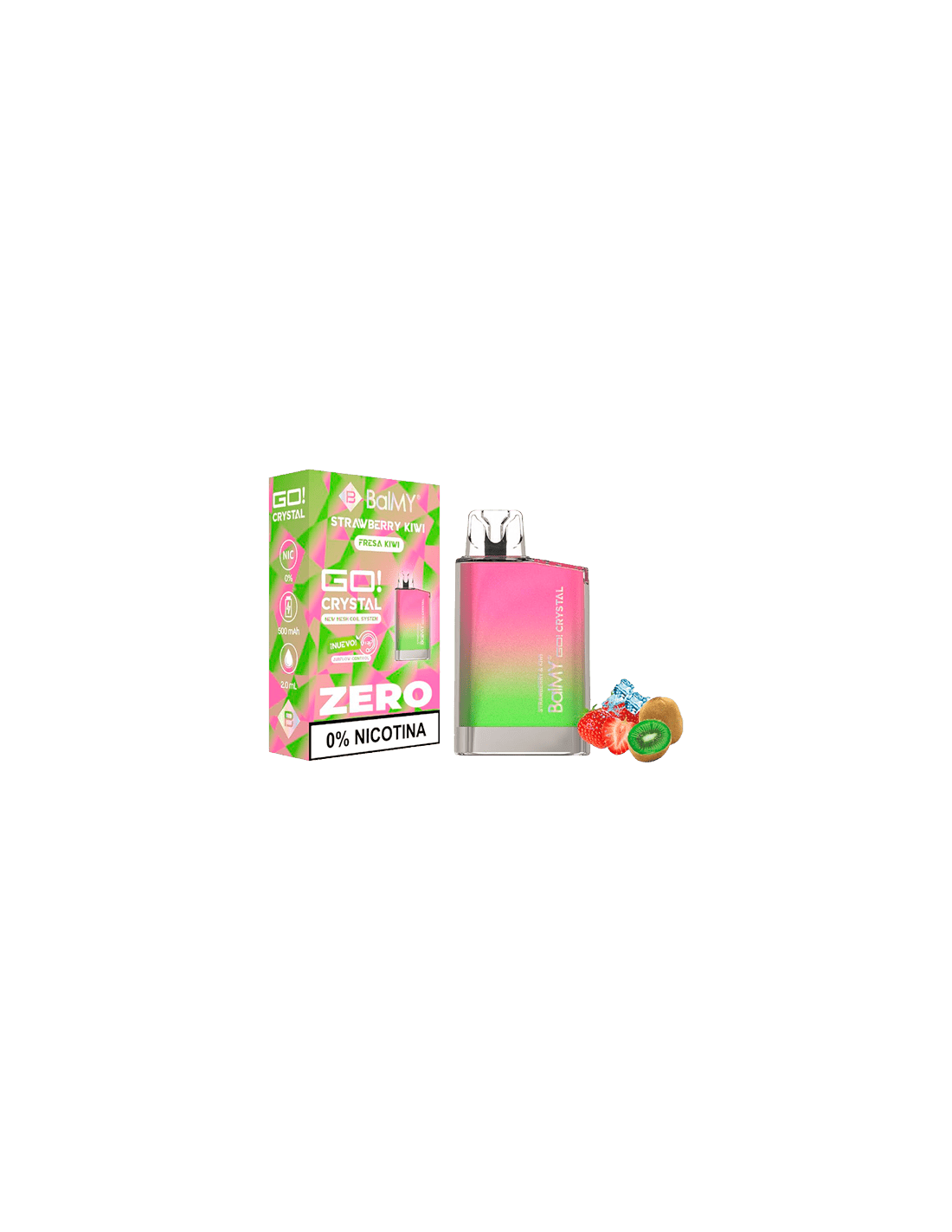 Balmy Go Crystal Fresa Kiwi Sin Nicotina - Distribución Mayorista