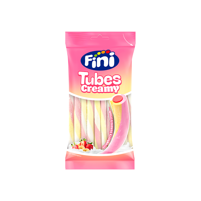 Tubes Creamy Yogur Fresa Plátano 80g Fini - Distribución Mayorista