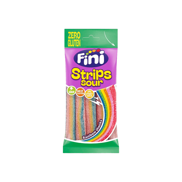 Strips Sour Rainbow Zero Gluten 75g Fini -Distribución Mayorista