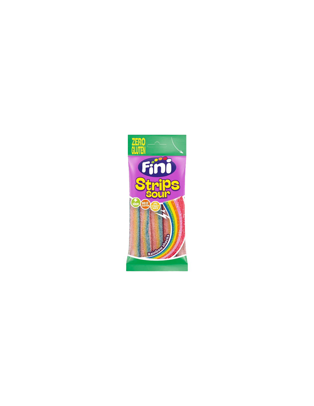 Strips Sour Rainbow Zero Gluten 75g Fini -Distribución Mayorista