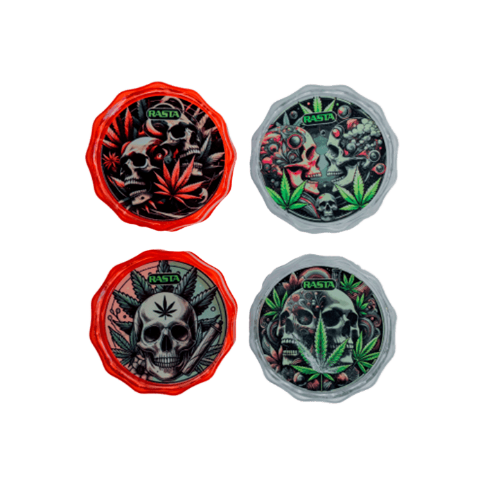 Grinder Caveiras 2 partes 4.5cm Rasta - Distribución Mayorista