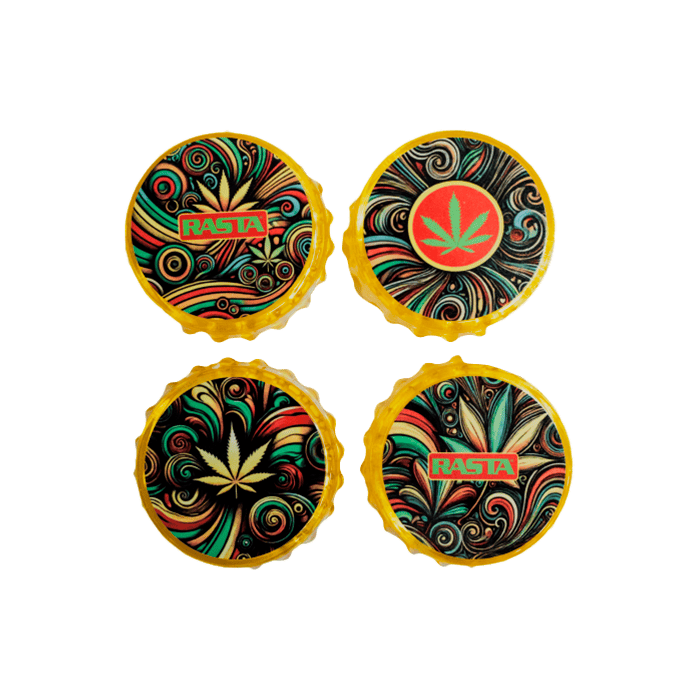 Grinder Psicodélico 3 Partes 4.8cm Rasta - Distribución Mayorista