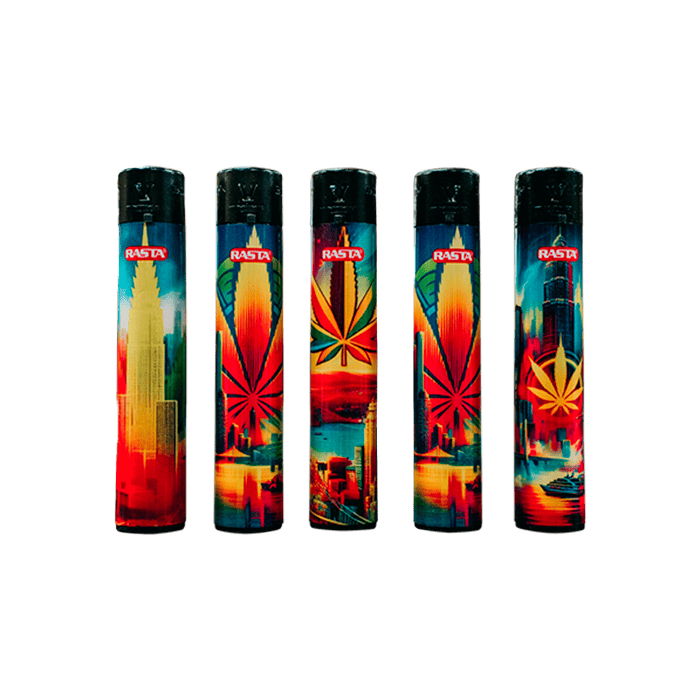 Mecheros Rasta Round Marihuana - Distribución Mayorista