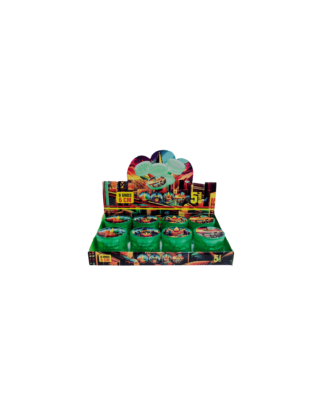 Grinder María 5 Partes 6cm Rasta - Distribución Mayorista