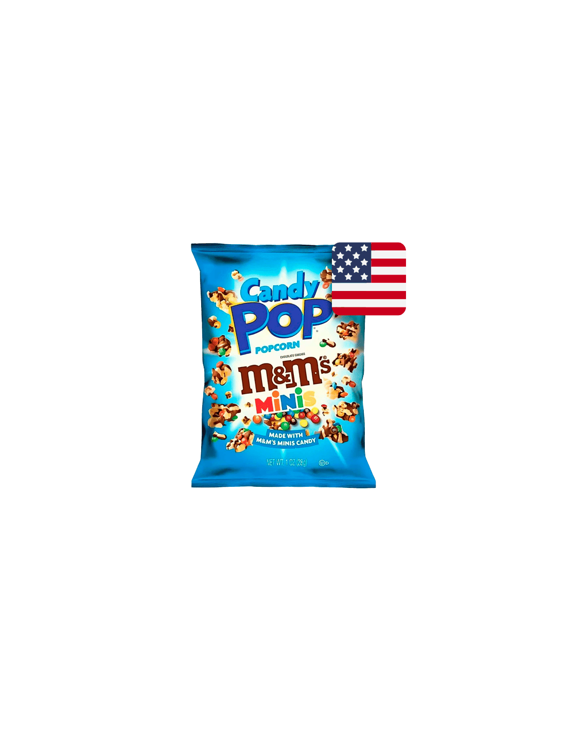 Candy Pop Popcorn M&M's Minis 28g - Distribucion Mayorista