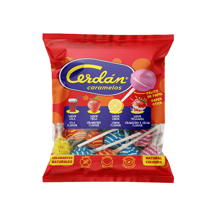 Assorted Lollipop Cerdán Candies 12g - Distribución Mayorista